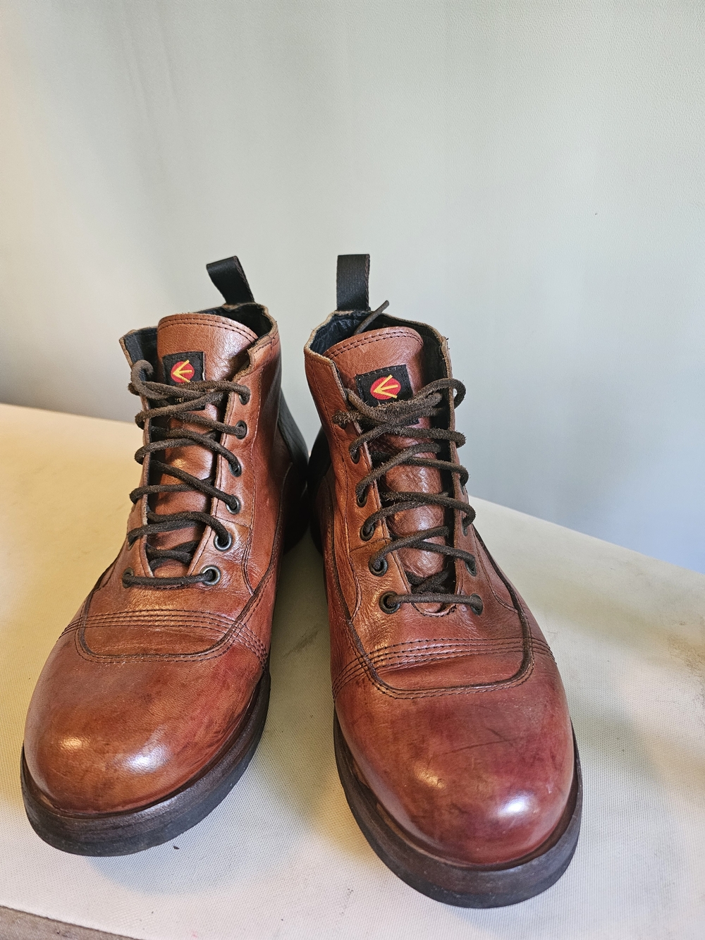 Energie Men's Chestnut Brown Leather Lace-Up Boots